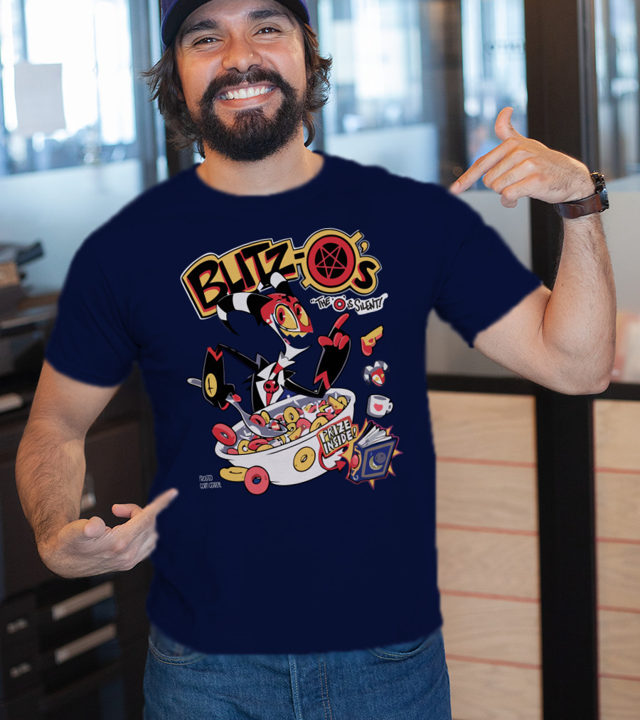 Blitzo's The O Is Silent Prize Inside Cereal Hazbin Hotel Store T-Shirt