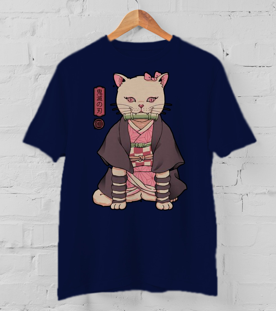 Stolas Store Nezuko Cat Demon Slayer T-Shirt