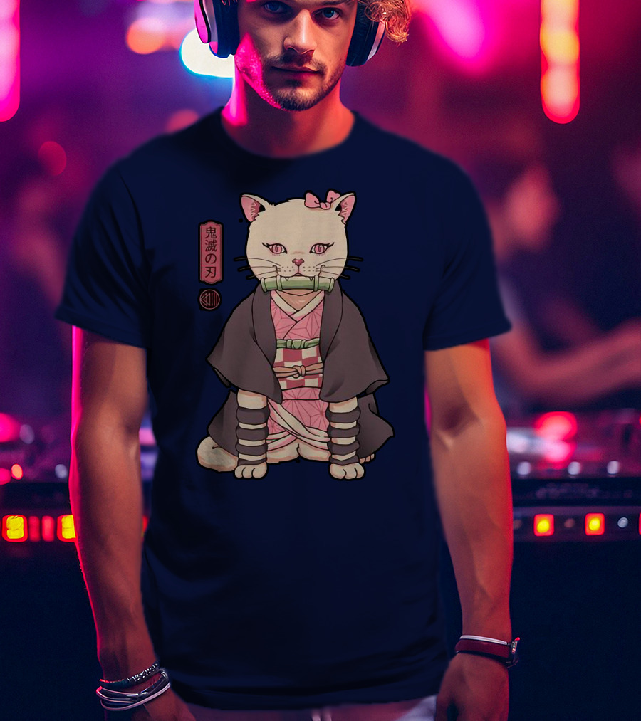 Stolas Store Nezuko Cat Demon Slayer T-Shirt