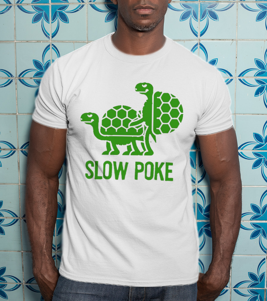 Slow Poke Turtles Hexagonal Pattern Fun T-Shirt