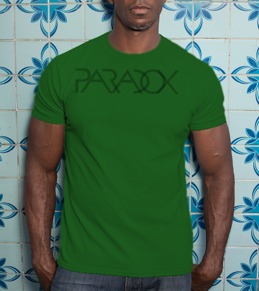 PARADOX Overlapping Letters Green T-Shirt