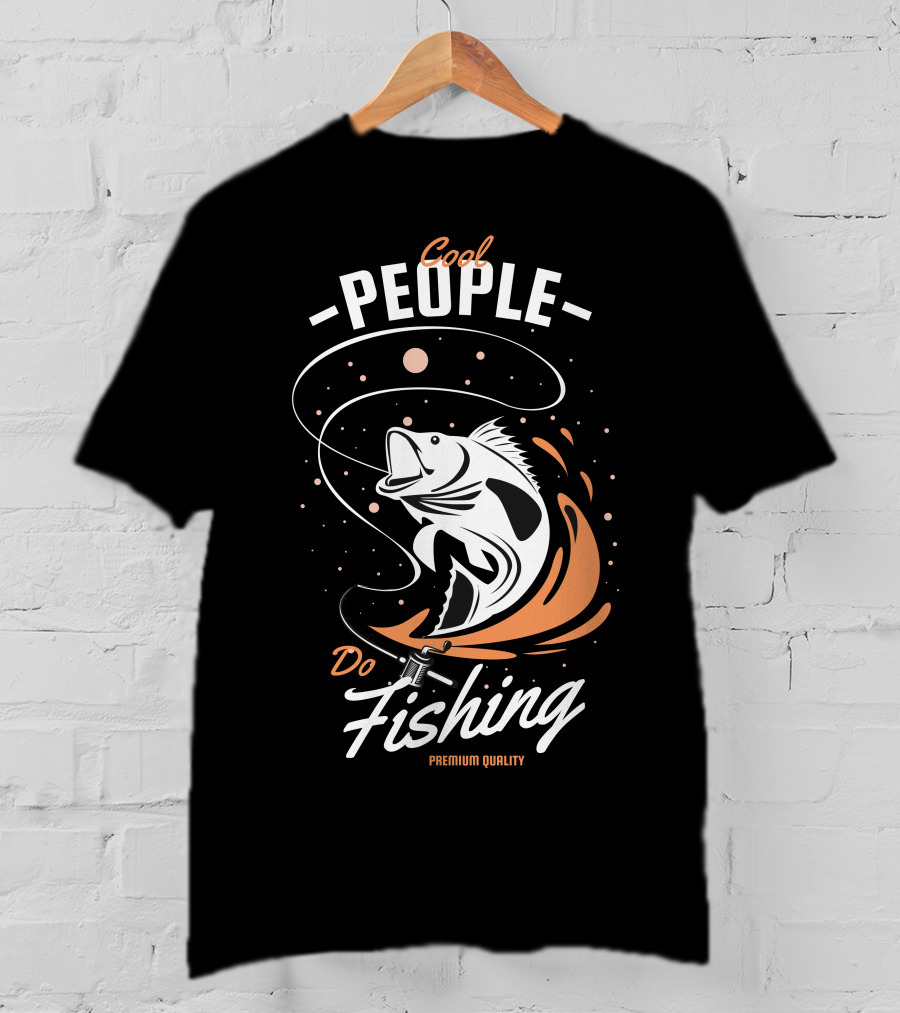 Cool People Do Fishing With Fish And Hook T-Shirt