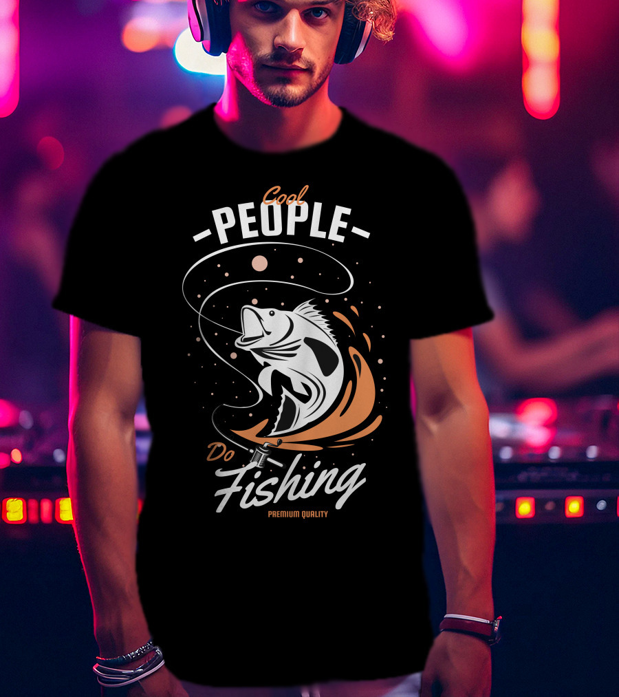 Cool People Do Fishing With Fish And Hook T-Shirt
