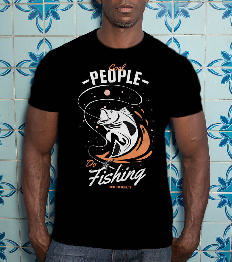 Cool People Do Fishing With Fish And Hook T-Shirt