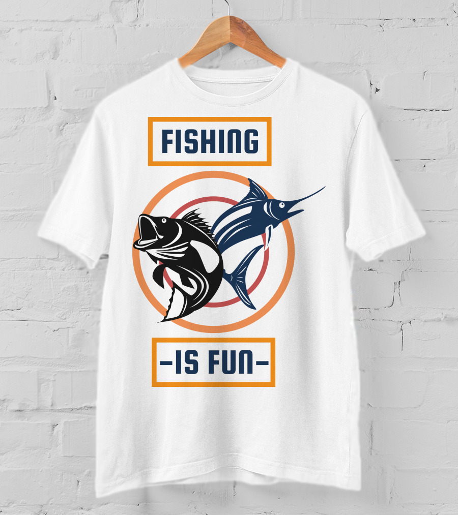 Fishing Is Fun Marlin And Bass Circular Target T-Shirt