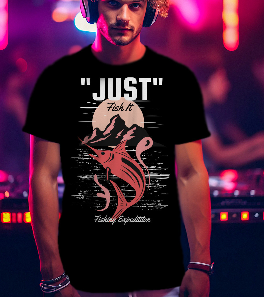 Just Fish It Fishing Expedition Moonlit Marlin Adventure T-Shirt