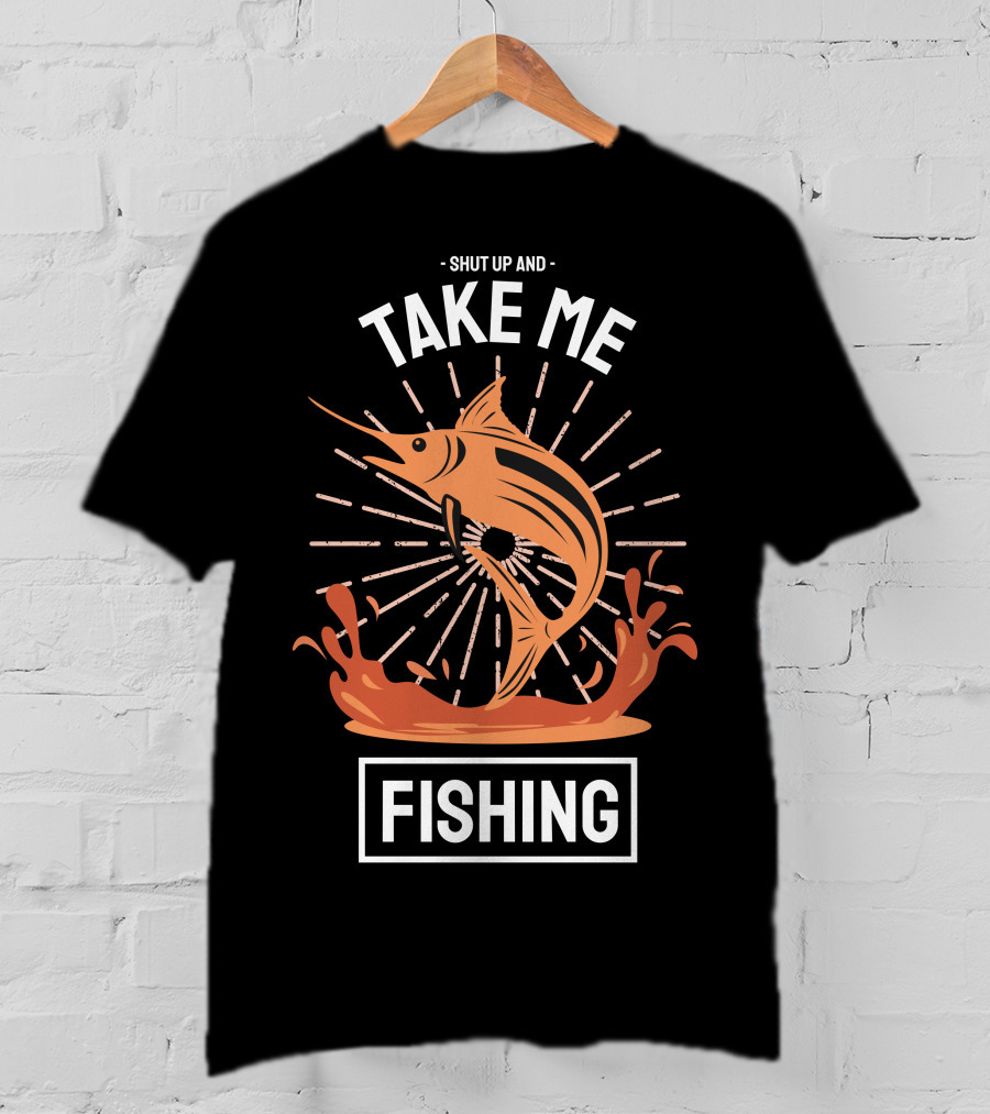 Shut Up And Take Me Fishing Marlin Jump Splash T-Shirt