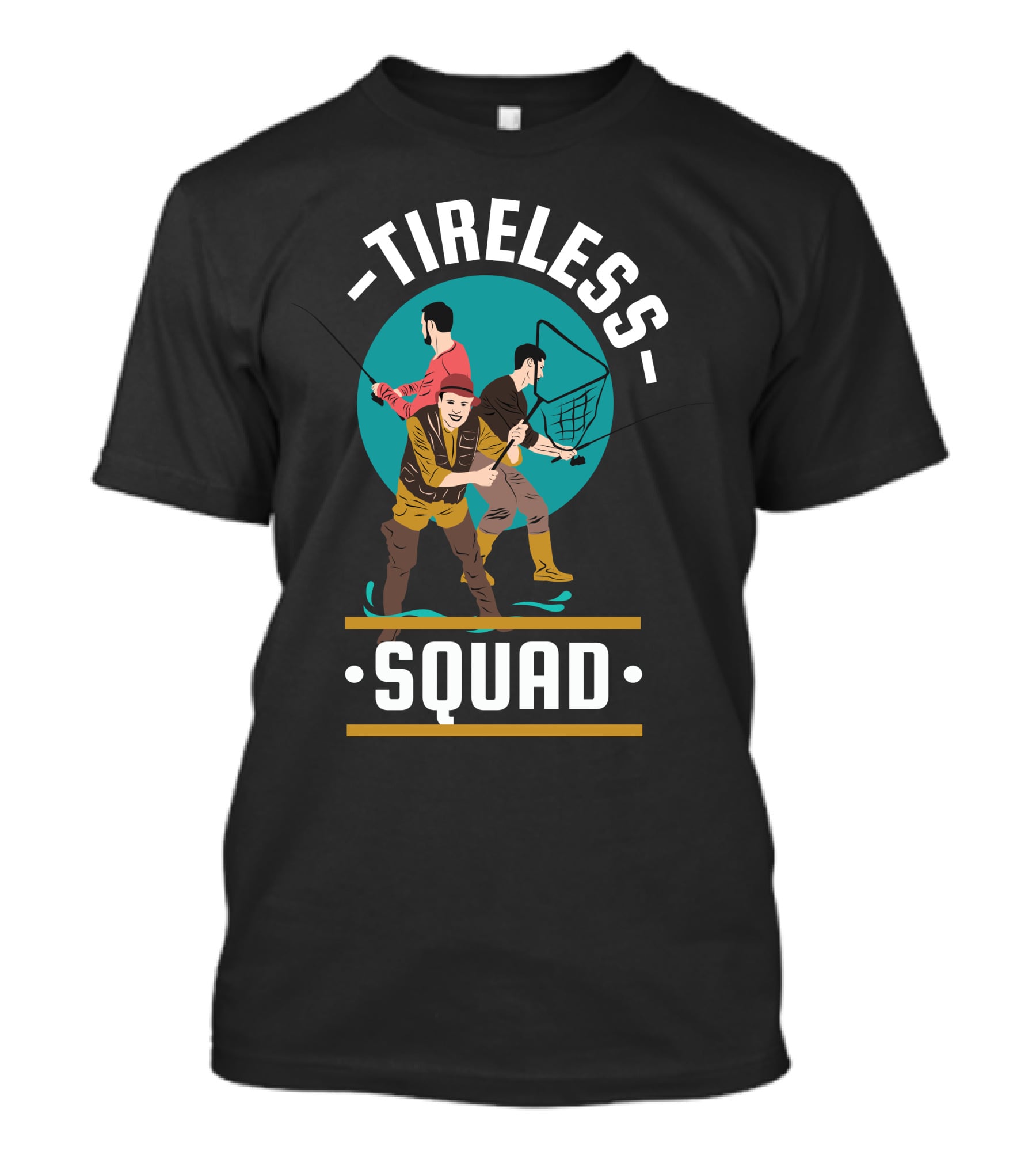 Tireless Fishing Enthusiasts With Nets And Rods T-Shirt