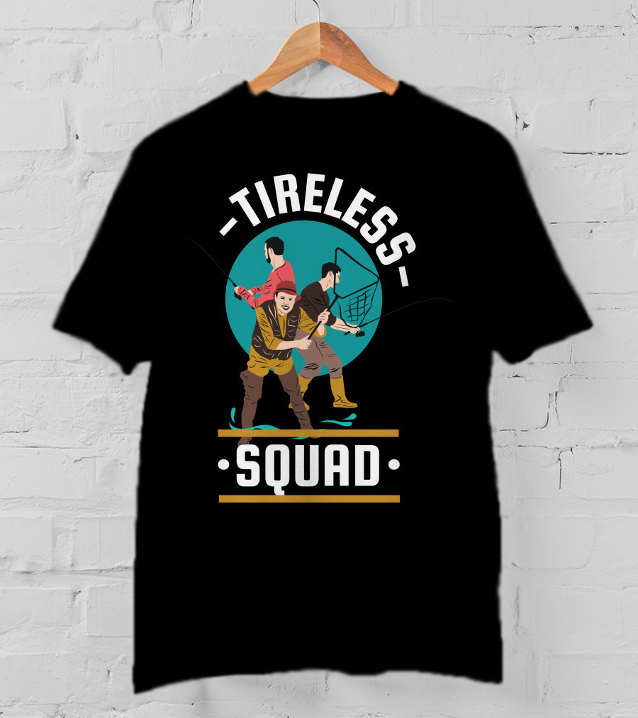 Tireless Fishing Enthusiasts With Nets And Rods T-Shirt
