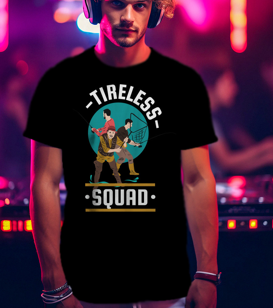 Tireless Fishing Enthusiasts With Nets And Rods T-Shirt