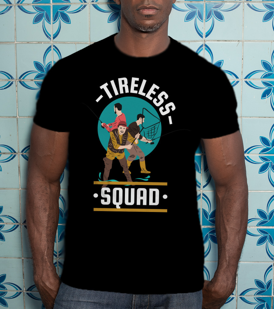 Tireless Fishing Enthusiasts With Nets And Rods T-Shirt