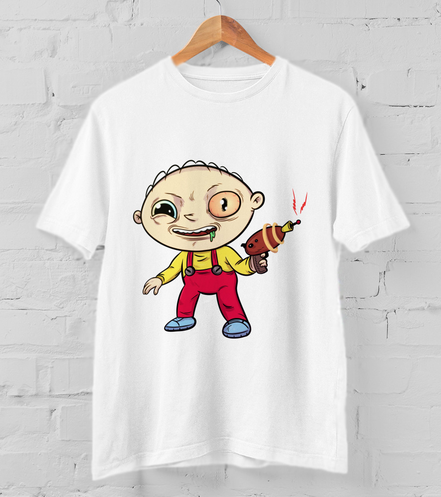 Psychedelic Stewie Griffin With Ray Gun T-Shirt