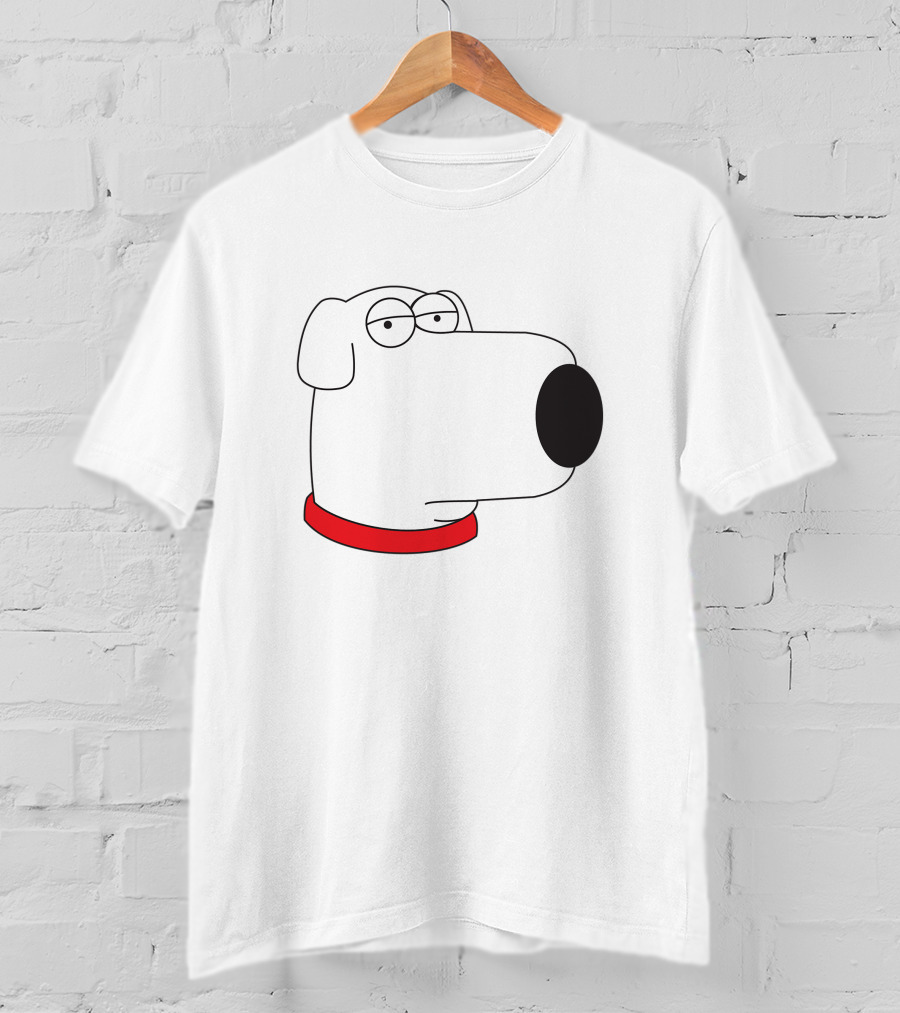 Brian Griffin Family Guy Character Face Red Collar T-Shirt