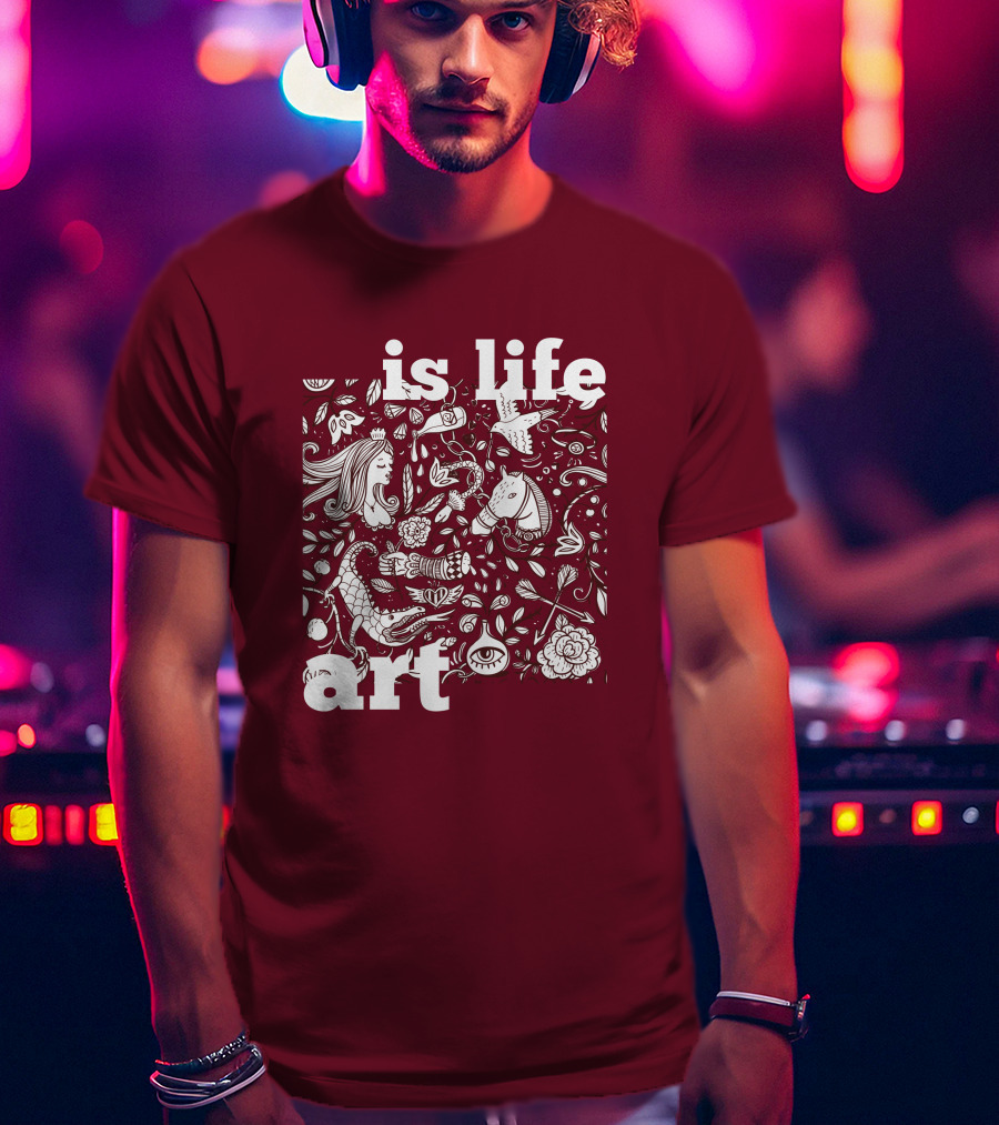 Art Is Life - Whimsical Fantasy Floral T-Shirt