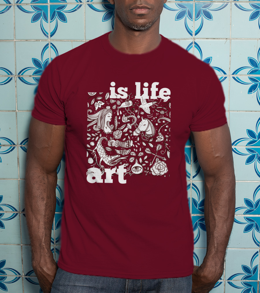 Art Is Life - Whimsical Fantasy Floral T-Shirt