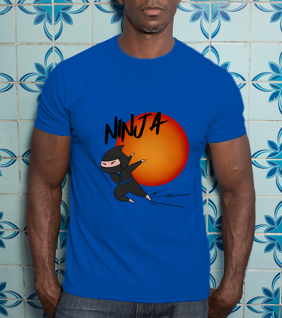Ninja Anime Sunset Scene T-Shirt
