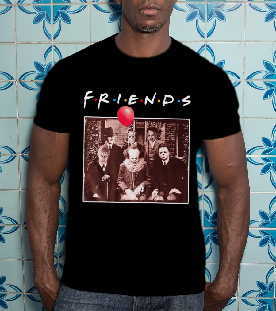 FRIENDS Horror Characters With Red Balloon Image T-Shirt