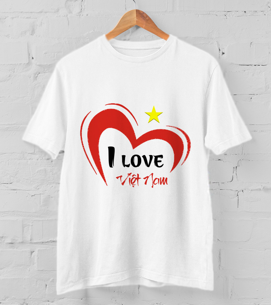 I Love Việt Nam Red Heart Yellow Star T-Shirt
