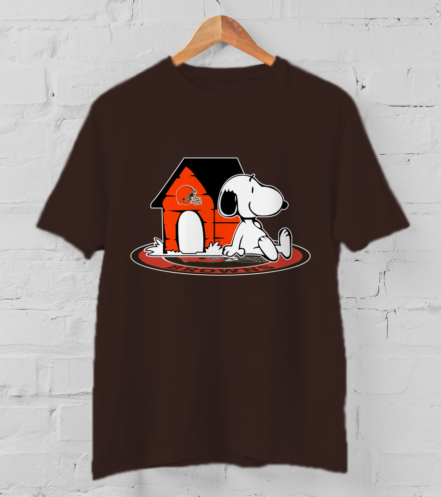 Cleveland Browns Football Fan Snoopy Now And Forever T-Shirt
