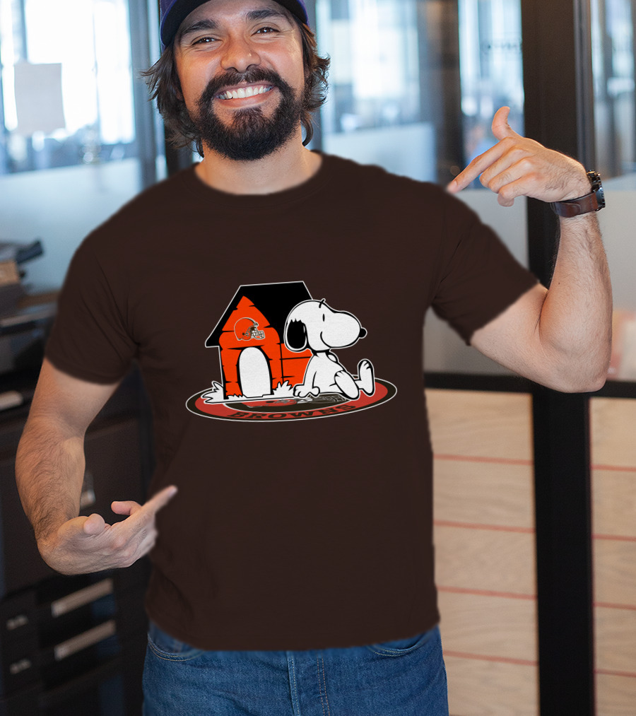 Cleveland Browns Football Fan Snoopy Now And Forever T-Shirt