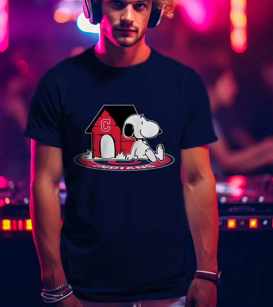 Snoopy Cleveland Indians Baseball Fan Now And Forever T-Shirt