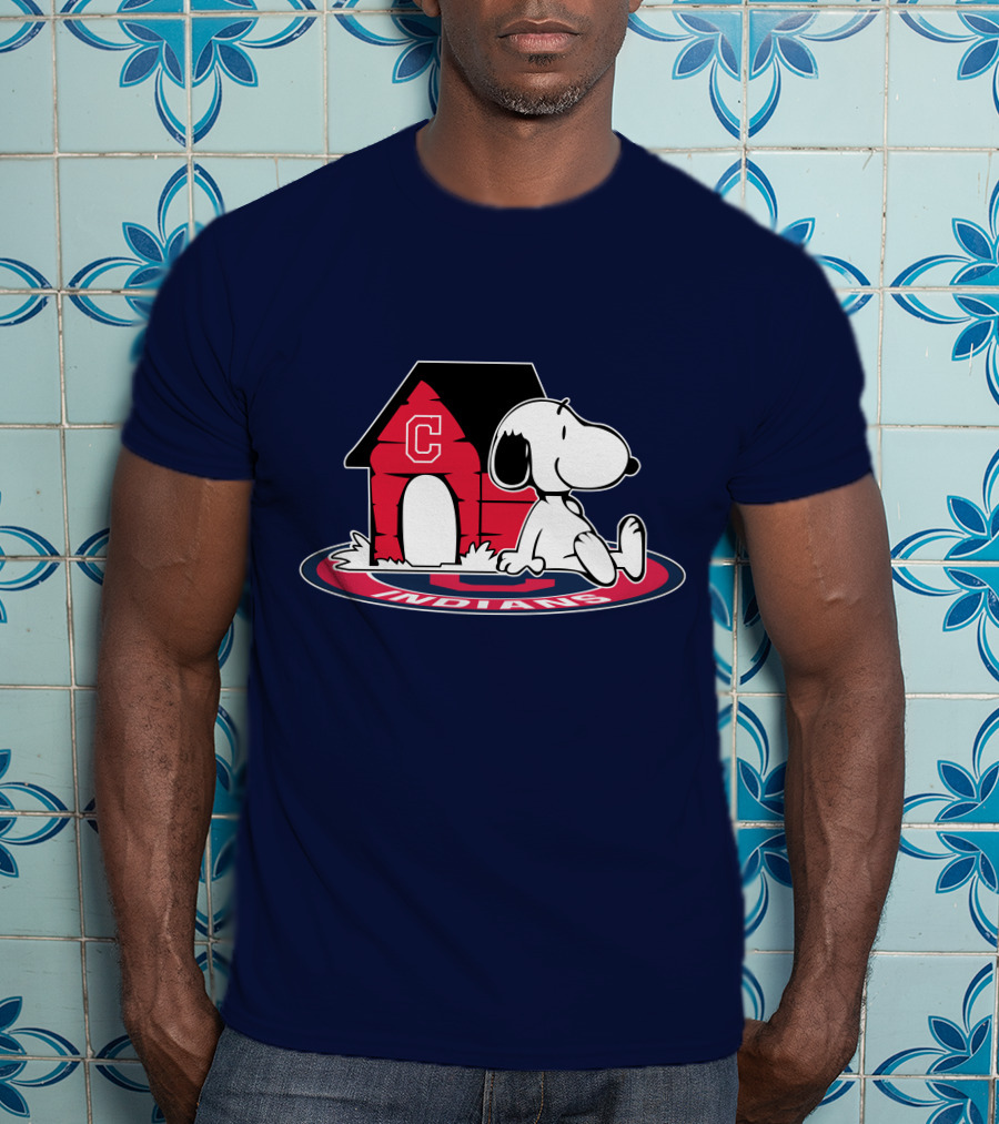 Snoopy Cleveland Indians Baseball Fan Now And Forever T-Shirt
