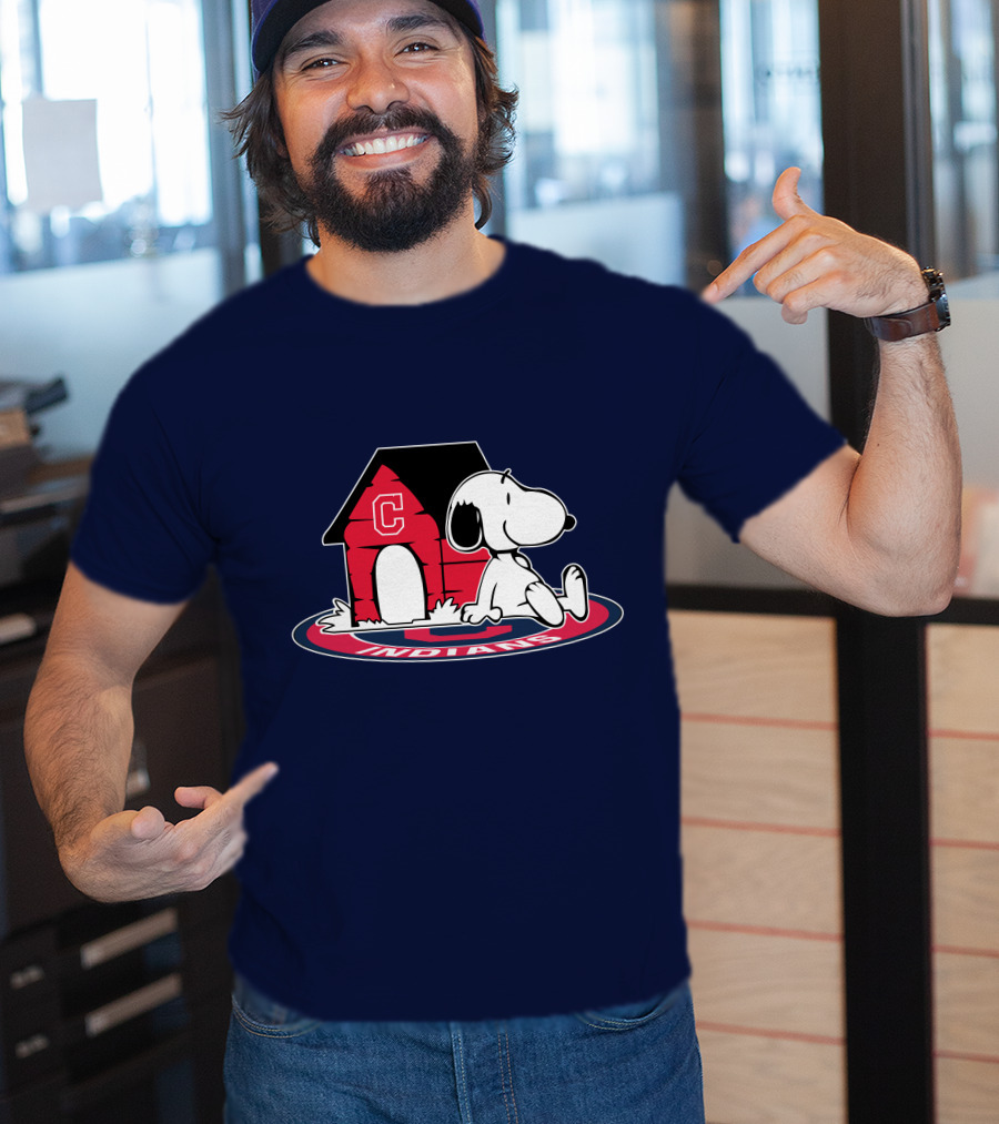 Snoopy Cleveland Indians Baseball Fan Now And Forever T-Shirt