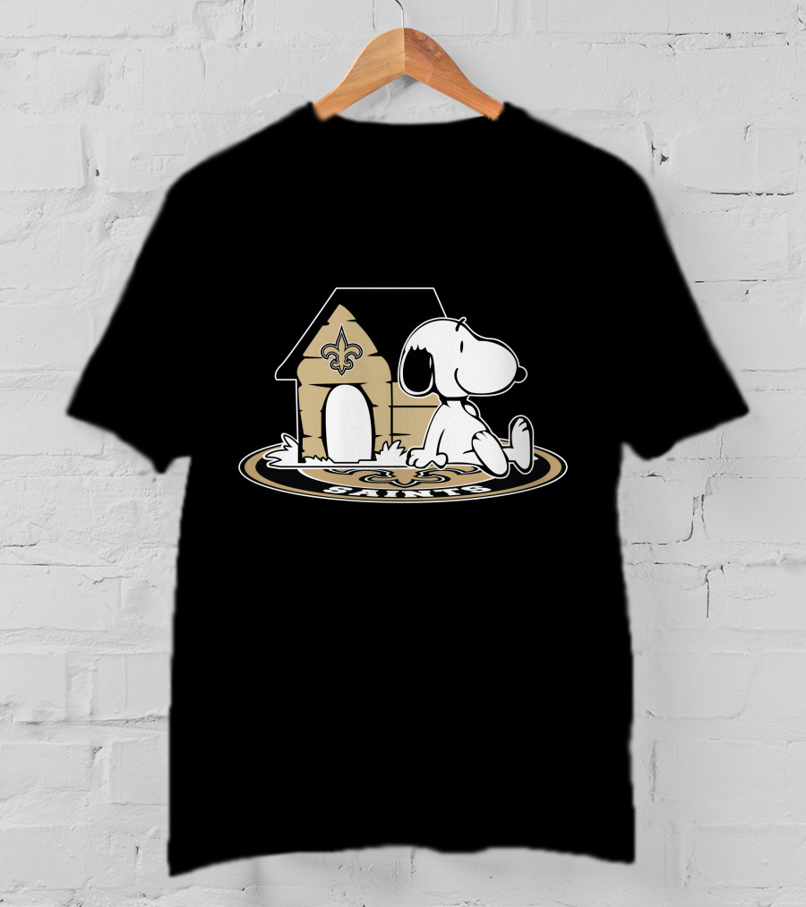 New Orleans Saints Football Fan Now And Forever Peanuts Snoopy Fleur-De-Lis Doghouse T-Shirt