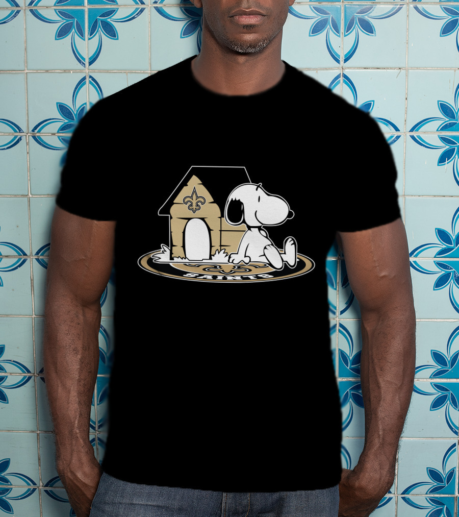 New Orleans Saints Football Fan Now And Forever Peanuts Snoopy Fleur-De-Lis Doghouse T-Shirt