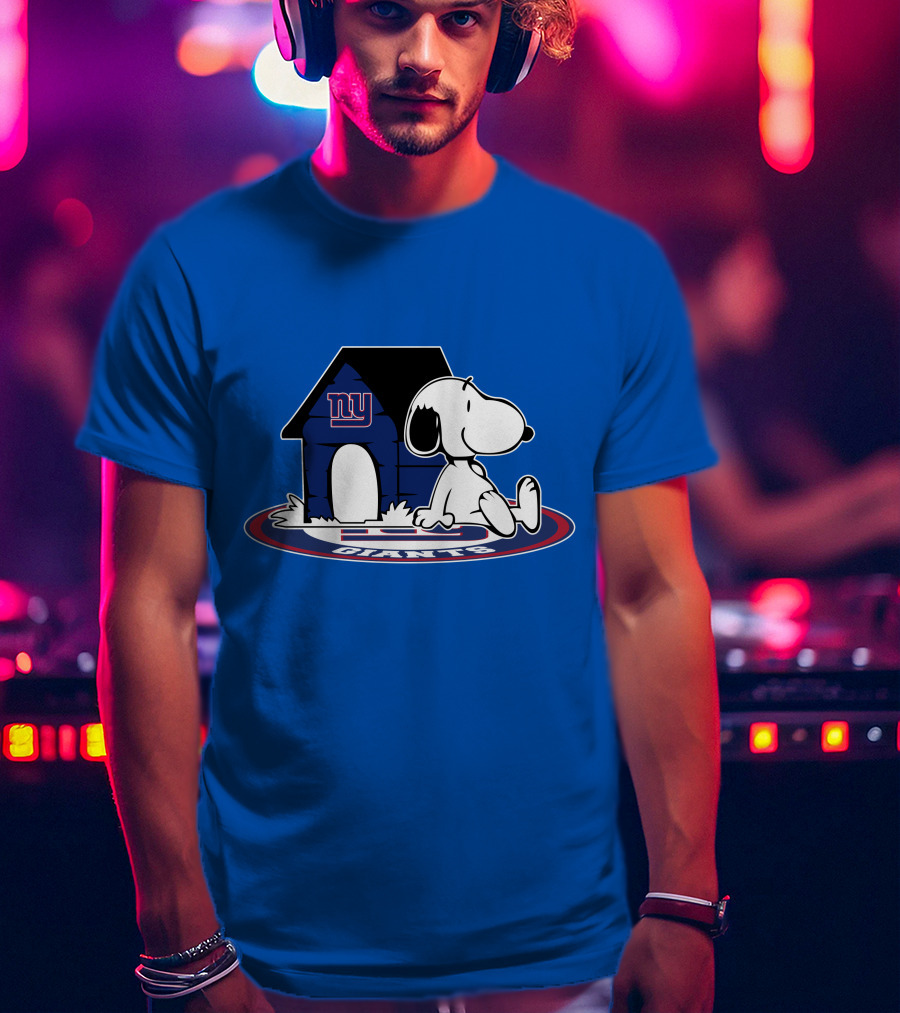 Snoopy New York Giants Football Fan Now And Forever T-Shirt