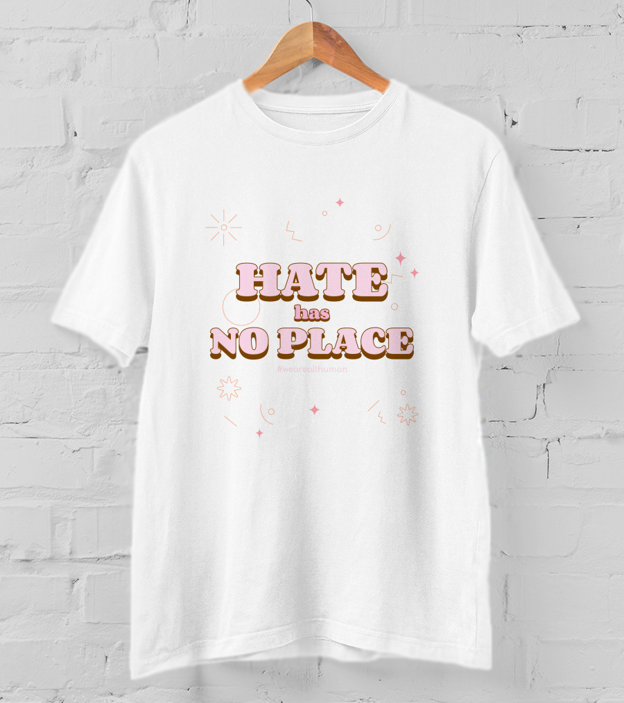 Hate Has No Place #Weareallhuman Asian Hate Awareness T-Shirt