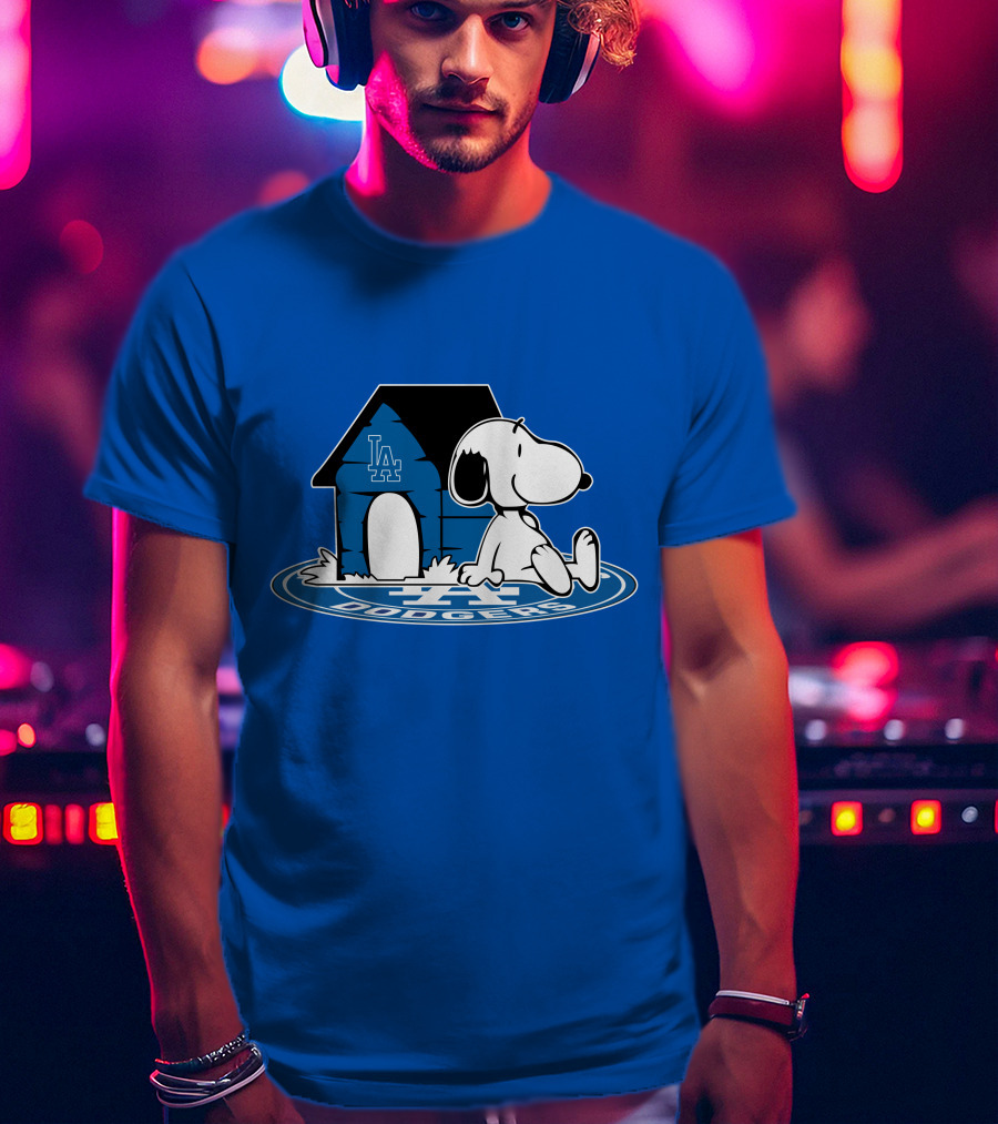 Los Angeles Dodgers Baseball Fan Snoopy Now And Forever T-Shirt