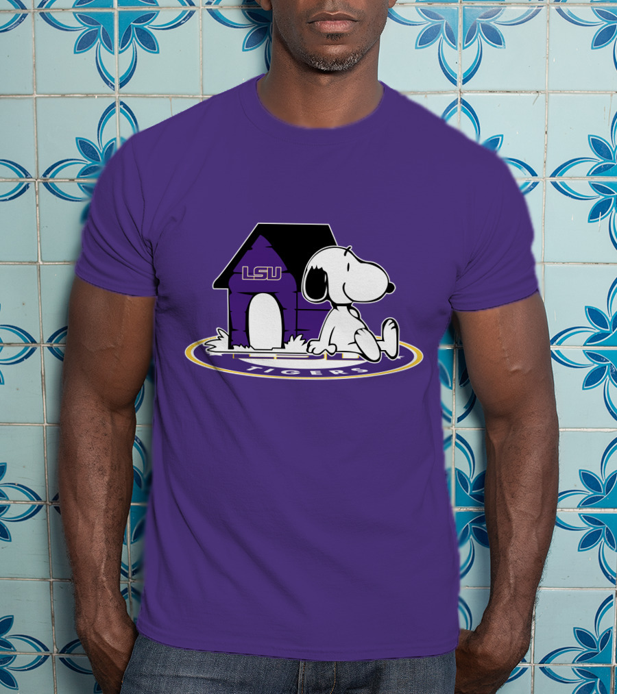 LSU Tigers Football Fan Now And Forever Snoopy Doghouse T-Shirt