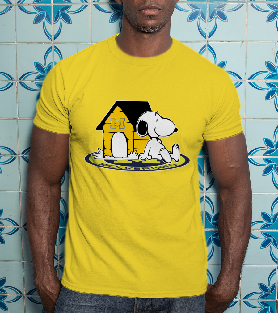 Michigan Wolverines Snoopy Doghouse Fan Now And Forever T-Shirt