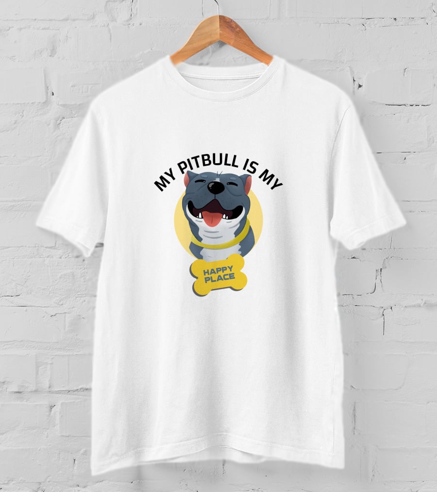 My Pit Bull Is My Happy Place T-Shirt