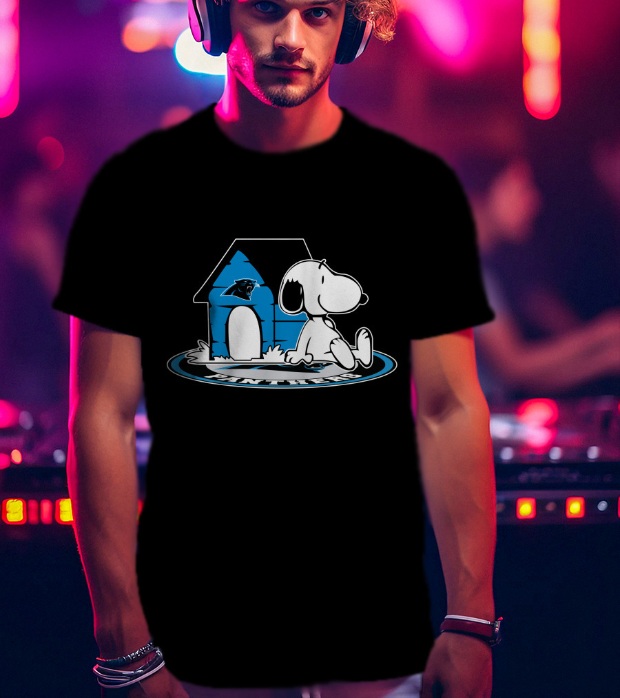 Carolina Panthers Snoopy Football Fan Now And Forever T-Shirt