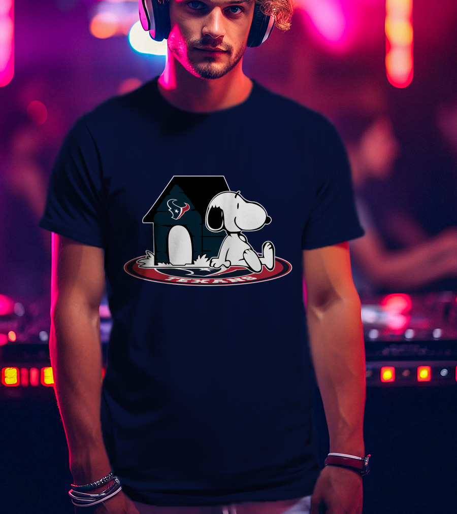 Houston Texans Football Fan Now And Forever Snoopy House T-Shirt