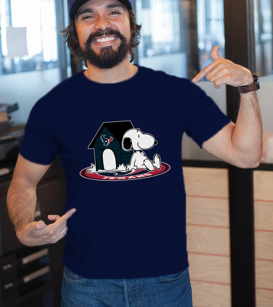 Houston Texans Football Fan Now And Forever Snoopy House T-Shirt