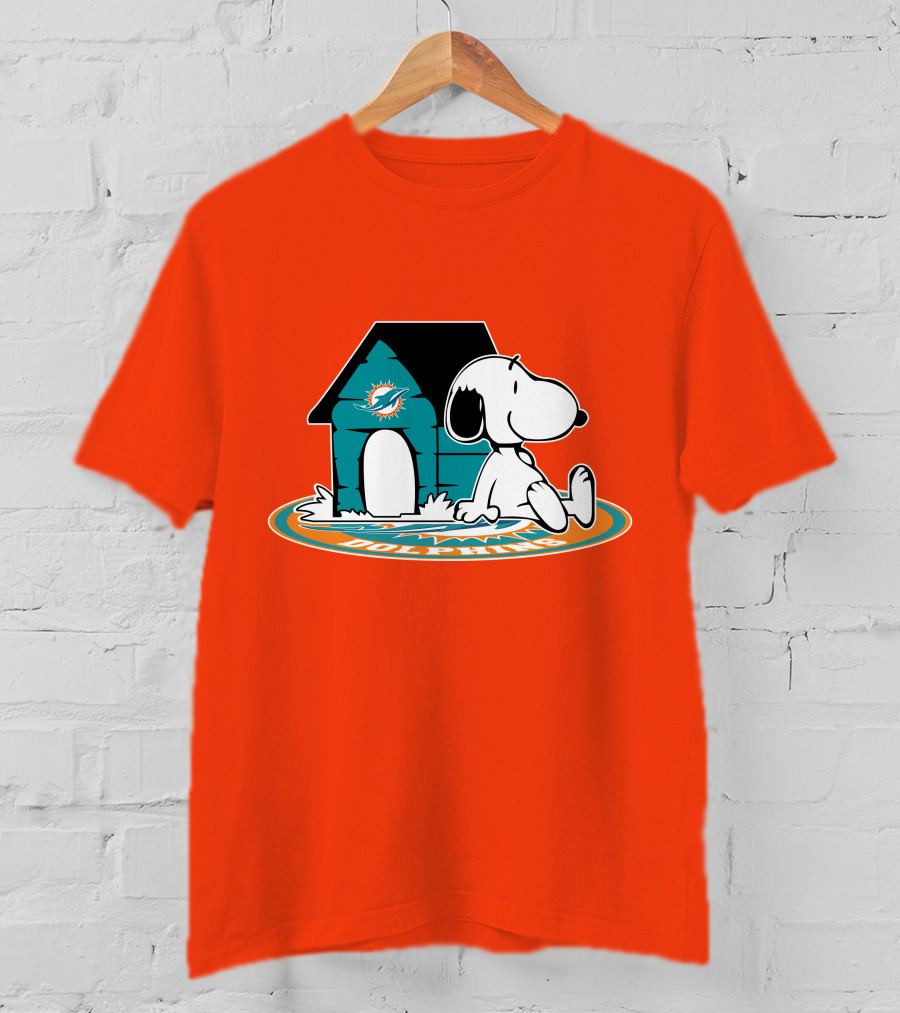 Miami Dolphins Fan Forever With Snoopy House T-Shirt
