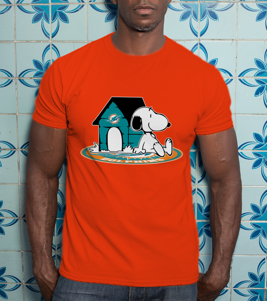 Miami Dolphins Fan Forever With Snoopy House T-Shirt