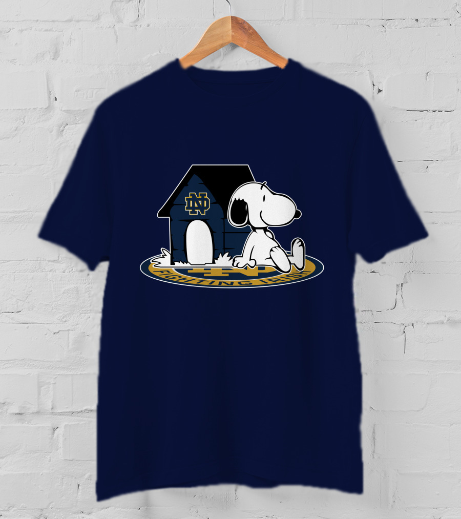 Notre Dame Fighting Irish Snoopy Football Fan Now And Forever T-Shirt