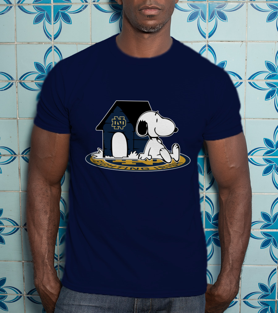 Notre Dame Fighting Irish Snoopy Football Fan Now And Forever T-Shirt