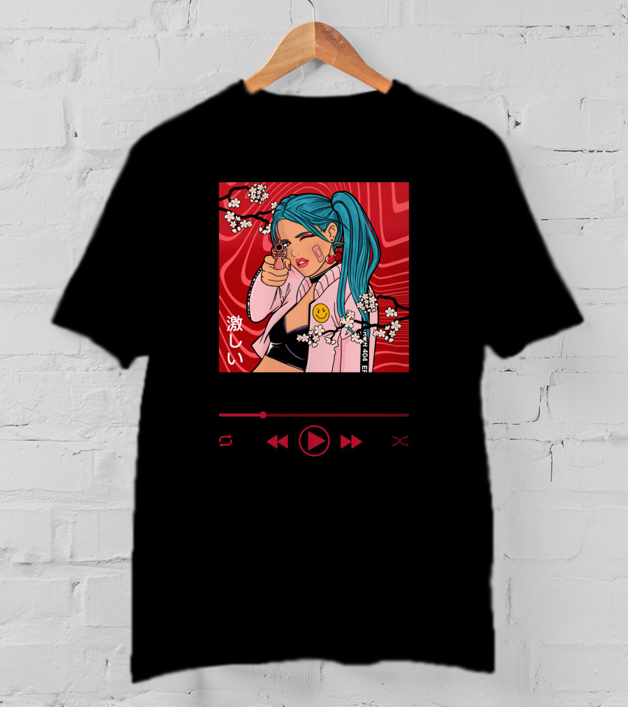 I Live For Danger Cherry Blossom Manga T-Shirt