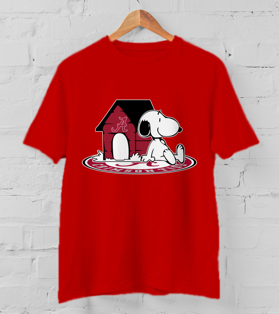 Crimson Tide Snoopy At Alabama Doghouse Fan Forever T-Shirt
