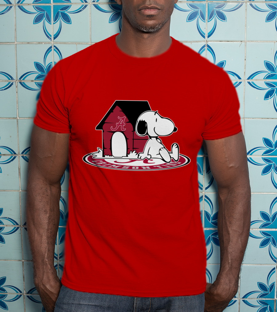 Crimson Tide Snoopy At Alabama Doghouse Fan Forever T-Shirt