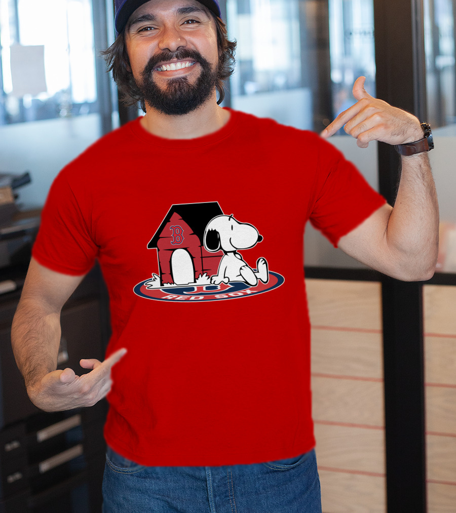 Boston Red Sox Snoopy Fan Now And Forever T-Shirt