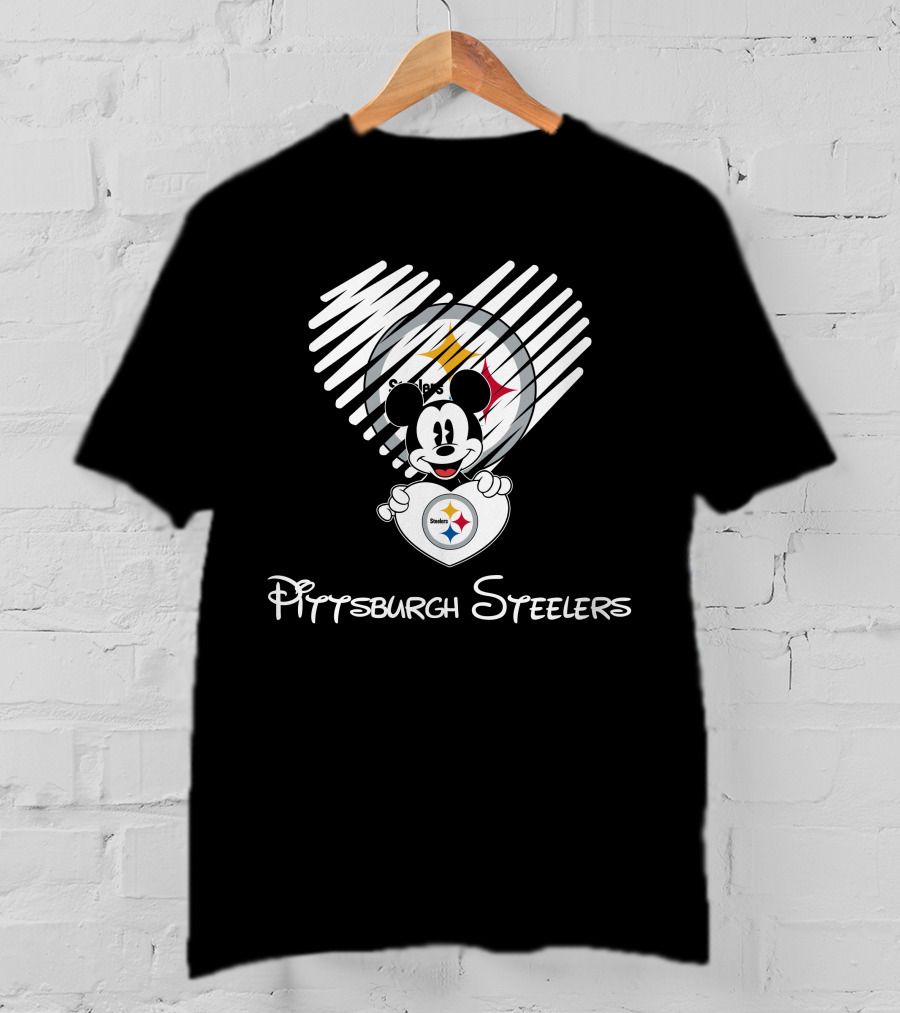 Pittsburgh Steelers Mickey Mouse Heart T-Shirt