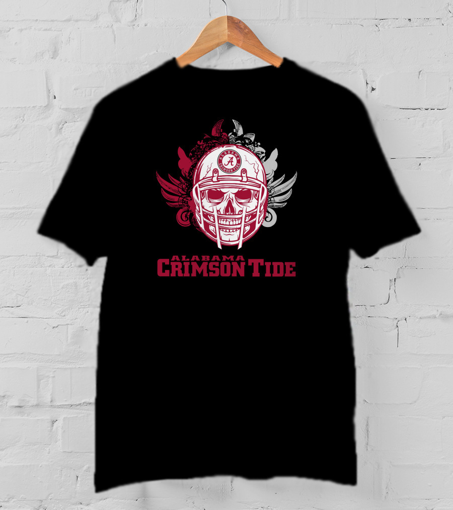Alabama Crimson Tide Skull Football Helmet T-Shirt