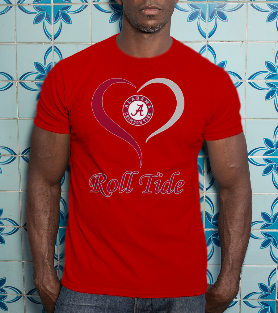Alabama Crimson Tide Roll Tide Heart T-Shirt