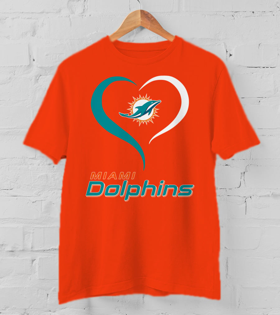 Miami Dolphins Heart T-Shirt